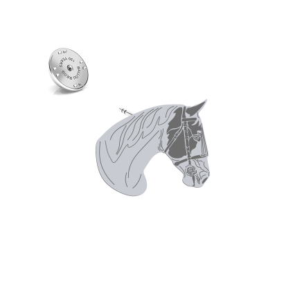 Wpinka z koniem sercem American Paint Horse srebro - MEJK Jewellery