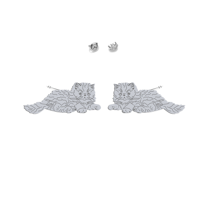 Silver Persian Cat earrings - MEJK Jewellery