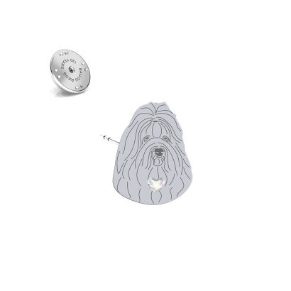 Silver Coton de Tulear pin - MEJK Jewellery
