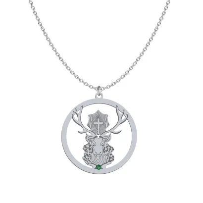 Silver Hubertus engraved necklace - MEJK Jewellery