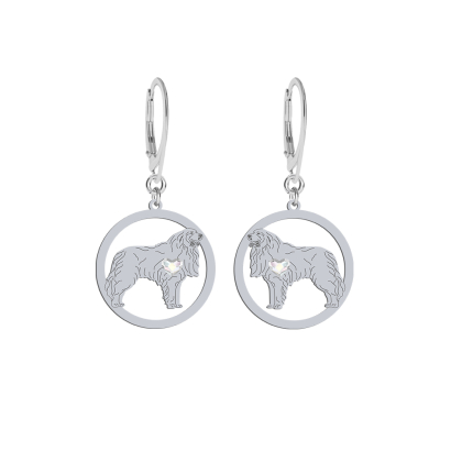 Silver Pyrenean Mountain Dog earrings, FREE ENGRAVING - MEJK Jewellery