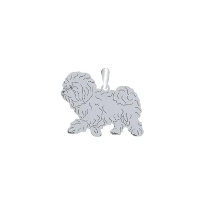 Silver Bichon Bolognese Dog engraved pendant - MEJK Jewellery