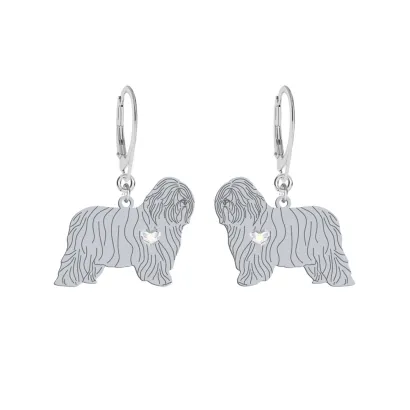 Silver Polish Lowland Sheepdog earrings, FREE ENGRAVING - MEJK Jewellery