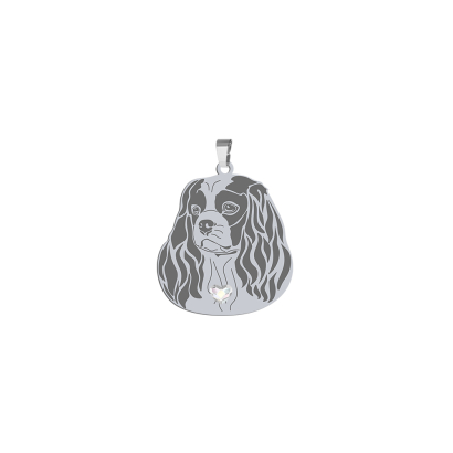 Silver Cavalier King Charles Spaniel pendant, FREE ENGRAVING - MEJK Jewellery