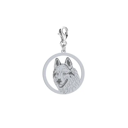 Silver Czechoslovakian Wolfdog  engraved charms - MEJK Jewellery