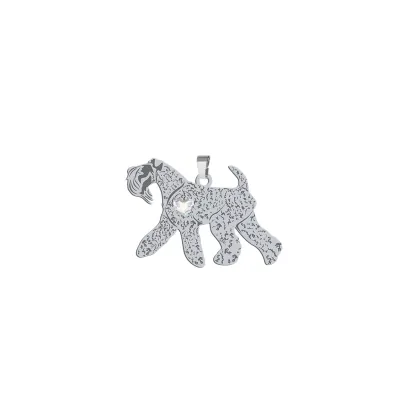 Silver Kerry Blue Terrier engraved pendant - MEJK Jewellery