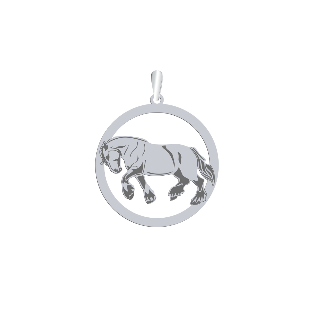 Silver Belgian Horse pendant, FREE ENGRAVING - MEJK Jewellery