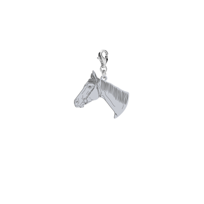 Silver Thoroughbred Horse charms, FREE ENGRAVING - MEJK Jewellery