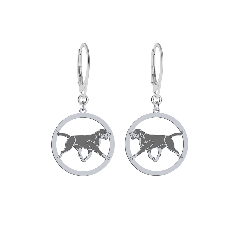 Silver Greater Swiss Mountain Dog earrings, FREE ENGRAVING - MEJK Jewellery