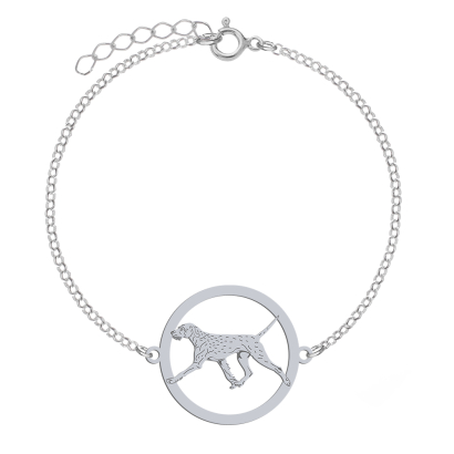 Silver Vizsla Dog engraved bracelet - MEJK Jewellery