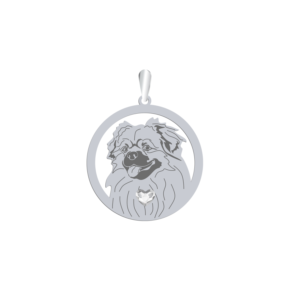 Silver Tibetan Spaniel engaved pendant - MEJK Jewellery