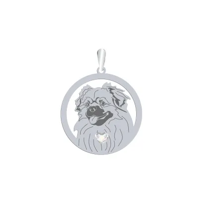 Silver Tibetan Spaniel engaved pendant - MEJK Jewellery