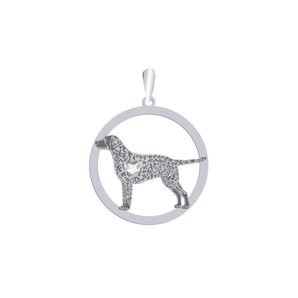 Silver Curly Coated Retriever pendant, FREE ENGRAVING - MEJK Jewellery