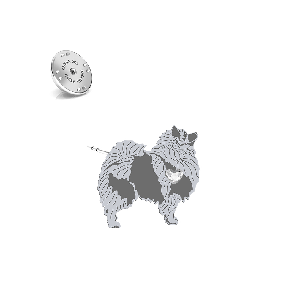 Silver Wolf Spitz  jewellery pin - MEJK Jewellery