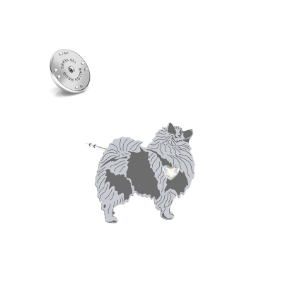 Silver Wolf Spitz  jewellery pin - MEJK Jewellery