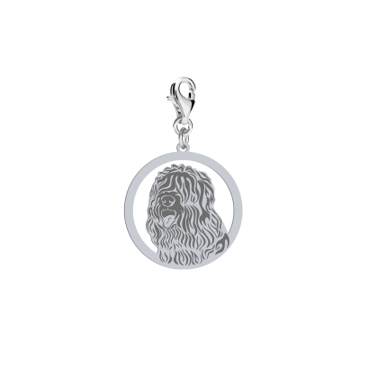 Charms z psem Black Russian Terrier srebro GRAWER GRATIS - MEJK Jewellery