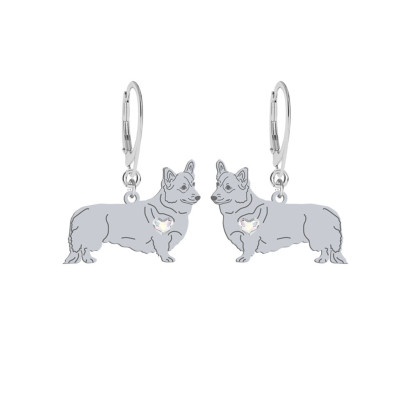 Silver Welsh Corgi Pembroke earrings, FREE ENGRAVING - MEJK Jewellery