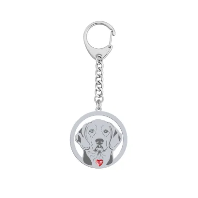 Silver Polish Hound keyring with a heart, FREE ENGRAVING - MEJK Jewellery