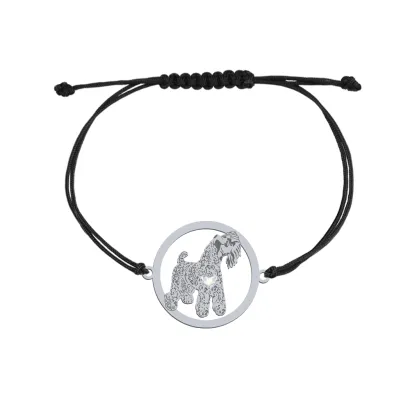 Silver Kerry Blue Terrier string bracelet, FREE ENGRAVING - MEJK Jewellery