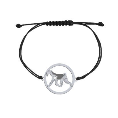 Bransoletka Airedale Terrier Srebro925 sznurek GRAWER GRATIS - MEJK Jewellery