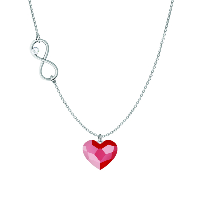Necklace  INFINITY HEART crystal - rhodium-plated or gold-plated silver