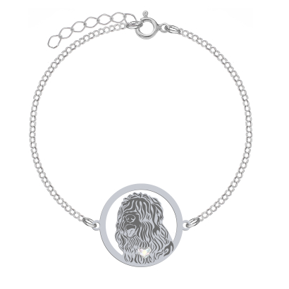 Silver Black Russian Terrier bracelet, FREE ENGRAVING - MEJK Jewellery