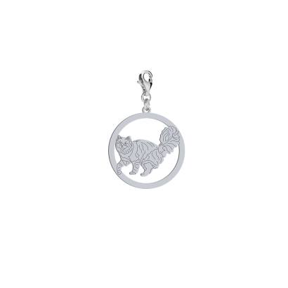Silver Siberian Cat charms, FREE ENGRAVING - MEJK Jewellery