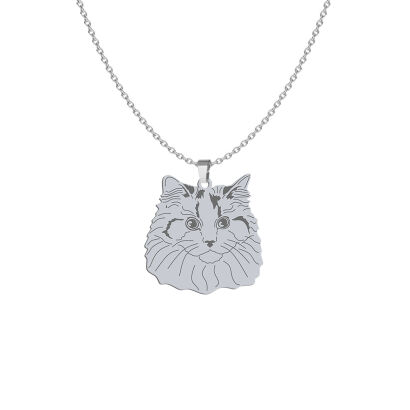 Silver Ragdoll Cat necklace, FREE ENGRAVING - MEJK Jewellery