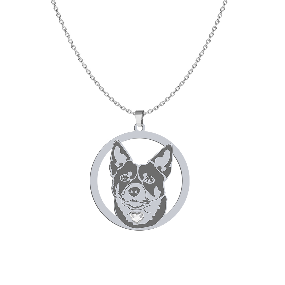 Naszyjnik z rasą Australijski Kelpie srebro GRAWER GRATIS - MEJK Jewellery