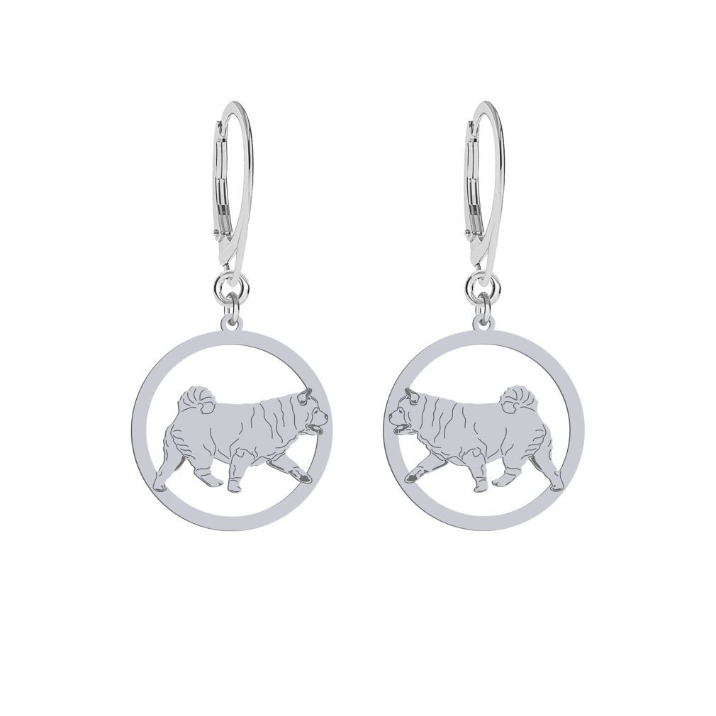 Silver Chow chow Soft engraved earrings - MEJK Jewellery