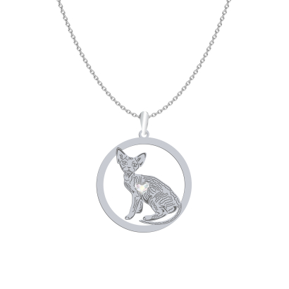 Silver Devon Rex Cat necklace, FREE ENGRAVING - MEJK Jewellery