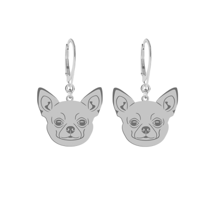 Silver Short-haired Chihuahua earrings, FREE ENGRAVING - MEJK Jewellery