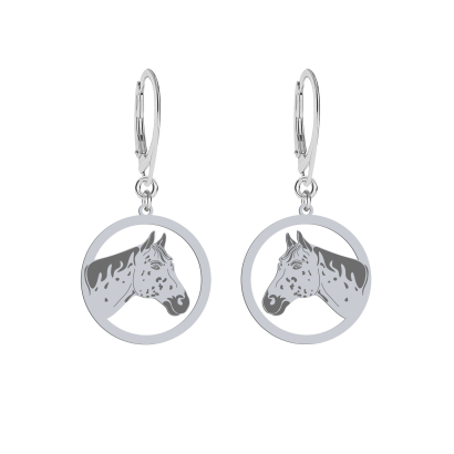 Silver Appaloosa Horse earrings, FREE ENGRAVING - MEJK Jewellery