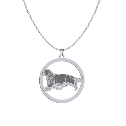 Silver Cavalier King Charles Spaniel engraved necklace - MEJK Jewellery