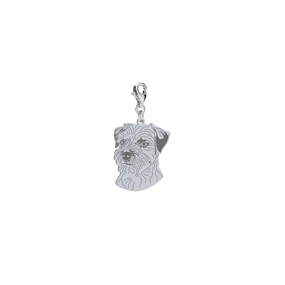 Silver Border Terrier engraved charms - MEJK Jewellery