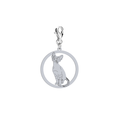 Silver Siamese Cat charms, FREE ENGRAVING - MEJK Jewellery