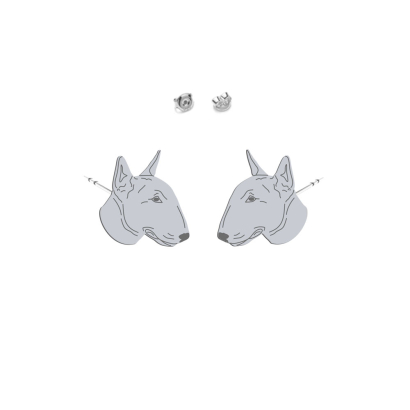 Silver Miniature Bull Terrier earrings - MEJK Jewellery