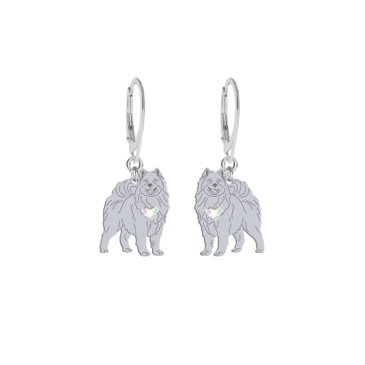Kolczyki z psem Samoyed srebro GRAWER GRATIS - MEJK Jewellery