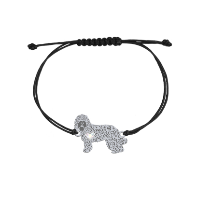 Silver Barbet engraved string bracelet with a heart - MEJK Jewellery