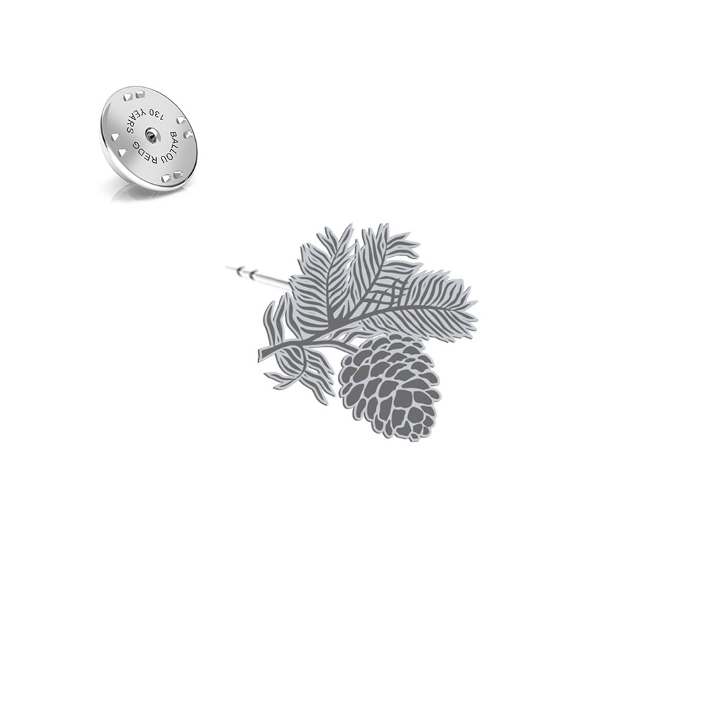 Silver pin with a pine cone - MEJK Jewellery