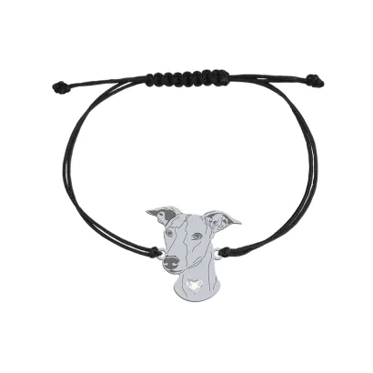 Silver Whippet engraved string bracelet - MEJK Jewellery