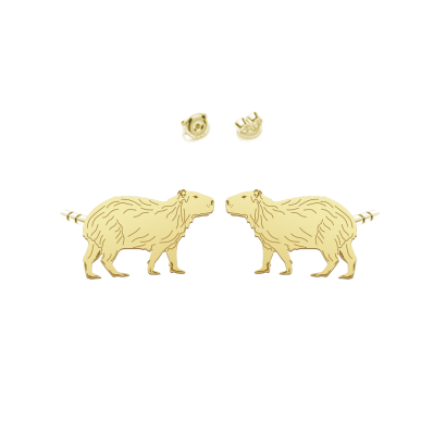 Kolczyki Pozłacane z Kapibarą  - MEJK Jewellery