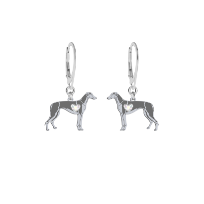 Silver Polish Greyhound engraved earrings - MEJK Jewellery
