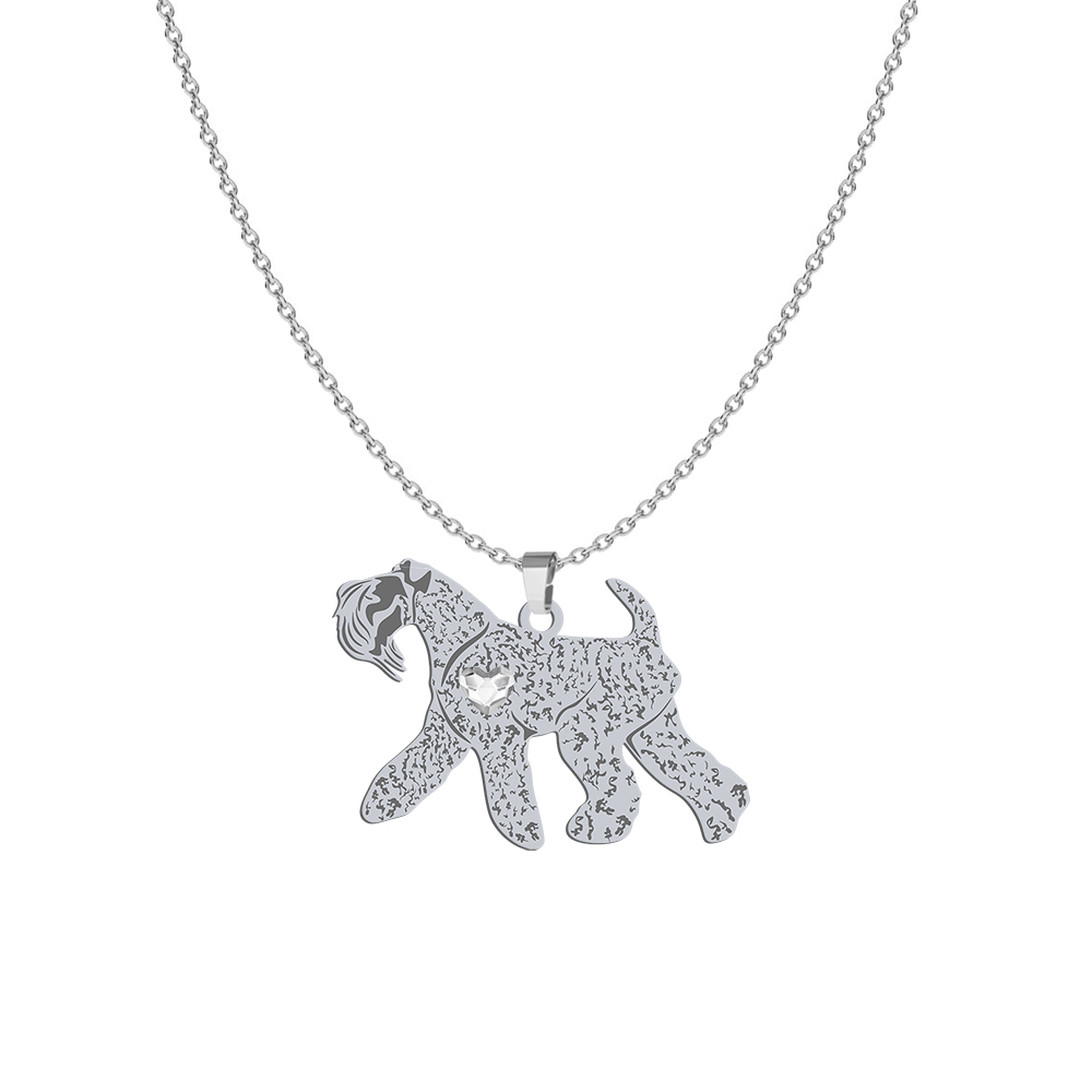 Silver Kerry Blue Terrier necklace, FREE ENGRAVING - MEJK Jewellery