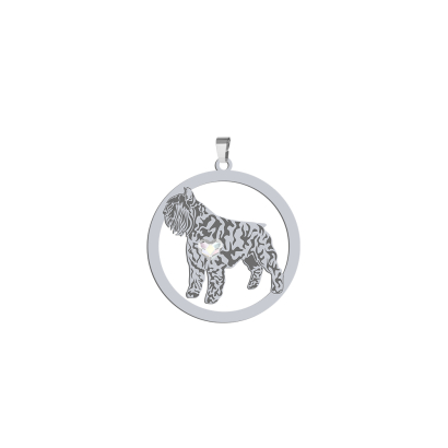 Silver Bouvier des Flandres pendant, FREE ENGRAVING - MEJK Jewellery