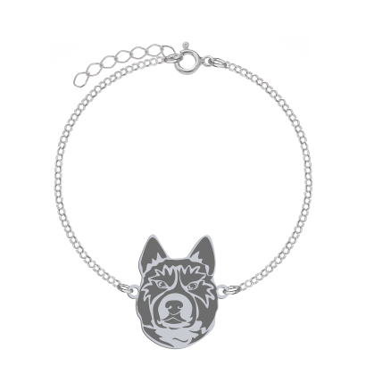 Bransoletka z psem Karelian Bear Dog srebro GRAWER GRATIS - MEJK Jewellery