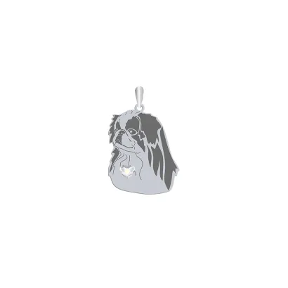 Silver Japanese Chin pendant, FREE ENGRAVING - MEJK Jewellery