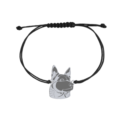 Silver Malinois string bracelet, FREE ENGRAVING - MEJK Jewellery