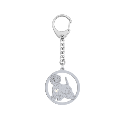 Silver West highland white terrier engraved keyring - MEJK Jewellery