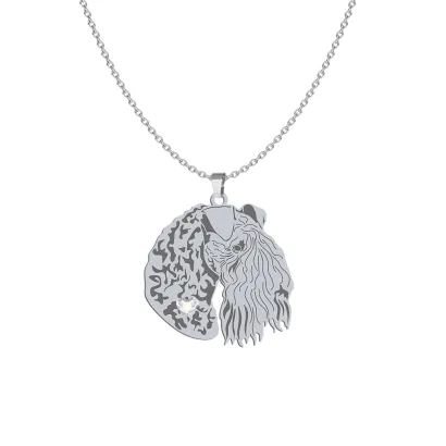 Silver Kerry Blue Terrier engraved necklace - MEJK Jewellery